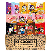 KF GOODIES caja frontal lista para regalar con 10 ramen variados, presentación atractiva