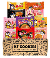 KF GOODIES caja frontal lista para regalar con diez fideos Buldak frescos