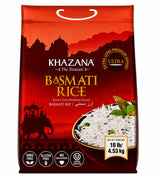 Khazana paquete frontal 10 lb mostrando marca y peso, ideal para despensa