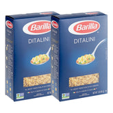 KIDU Barilla ditalini paquete frontal mostrando marca y cantidad, conveniente