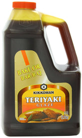Kikkoman Glaze Teriyaki frasco frontal mostrando etiqueta y volumen para uso profesional