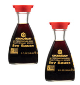 Kikkoman pack frontal mostrando dos botellas y envase, sabor listo