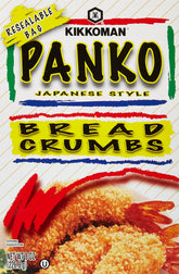 Kikkoman panko frente del empaque mostrando bolsa resellable y formato