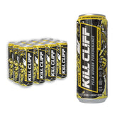 Kill Cliff lata frontal Spicy Pineapple mostrando etiqueta y beneficio energético