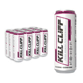 Kill Cliff pack frontal mostrando las 12 latas y conveniencia