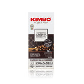 KIMBO caja frontal 100 cápsulas mostrando etiqueta y beneficio de reserva