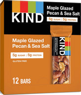 KIND empaque frontal de barras Maple Glazed Pecan mostrando conveniencia