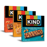 KIND frente del empaque mostrando variedades y cantidad, conveniencia instantánea