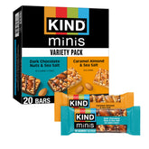 KIND minis pack frontal mostrando 20 barras, práctico para llevar