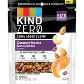 KIND empaque frontal mostrando sabor caramelo mocha y beneficios keto