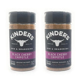Kinder's frasco frontal Black Cherry Chipotle mostrando etiqueta clara y tamaño práctico