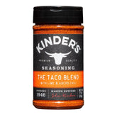 Al Amin Foods Kinder's The Taco Blend vista frontal con etiqueta clara y uso fácil