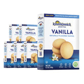 Kinnikinnick paquete frontal de galletas vainilla mostrando cajas múltiples y conveniencia
