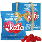 Kiss My Keto frente del empaque mostrando el paquete de 8 unidades y beneficios visibles