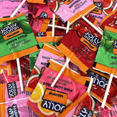 KLUB BULK paquete frente de Jolly Flat Lollipops, variedad y conveniencia