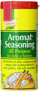 Knorr Aromat frasco frente muestra rotulado y fácil identificación del sazonador