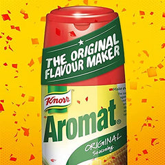 Knorr Aromat espolvoreado sobre pizza realza sabores y crujiente
