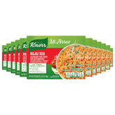 Knorr Mi Arroz frente del empaque mostrando la marca y color rojo, conveniencia.