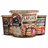 Kodiak Cakes empaque frontal mostrando el pack variado y conveniencia