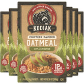 Kodiak Cakes frente del paquete mostrando marca y sabor manzana canela, conveniencia