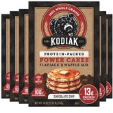 Kodiak Cakes frente del paquete mostrando mezcla y chispas, conveniencia inmediata