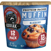 Kodiak Cakes paquete frontal mostrando 12 sobres, conveniencia para desayunos rápidos