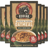 Kodiak Cakes frontal del envase Maple Brown Sugar mostrando 36 sobres y beneficio de conveniencia