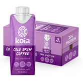 Koia batido café frontal mostrando envase y aporte proteico