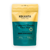 Kolkata Chai Co paquete frontal mostrando tamaño y marca, conveniente para comparar compra