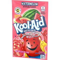 Kool-Aid jarra preparada con sandía y hielo, refresca reuniones