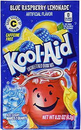 Kool-Aid sobre frontal mostrando el empaque y porción práctica para preparar bebidas