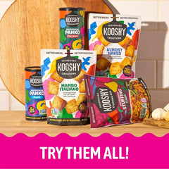 Kooshy Croutons como topping en un cuenco de sopa destacando crocancia duradera