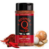 Kosmos Q frasco Hot Dirty Bird frente, muestra diseño y uso fácil