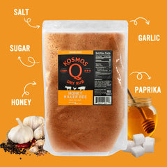 Kosmos Q textura del rub en primer plano mostrando granulado y potencial de caramelización