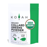KOYAH envase frontal del polvo de collard greens, práctica porción