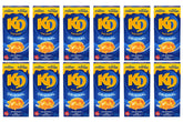 Kraft Dinner empaque frontal mostrando caja azul y sello clásico, conveniencia instantánea