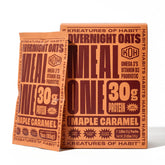 Kreatures of Habit envase frontal de Meal One Maple Caramel mostrando información nutricional