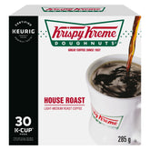 Krispy Kreme caja frontal mostrando 30 cápsulas, conveniencia para el hogar