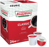 Krispy Kreme frente de caja de 24 cápsulas mostrando el empaque y conveniencia