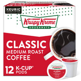 Krispy Kreme paquete frontal mostrando cápsulas y marca, conveniencia en casa