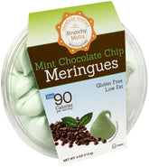 Krunchy Melts envase frontal mostrando merengues mint chocolate chip para un snack ligero