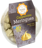 Krunchy Melts frente del empaque mostrando sabor cappuccino y beneficios