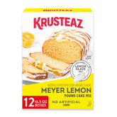 Krusteaz frente de la caja mostrando diseño y facil preparación