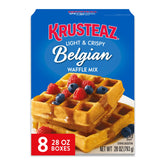 Krusteaz frente del empaque mostrando mezcla para gofres y facilidad