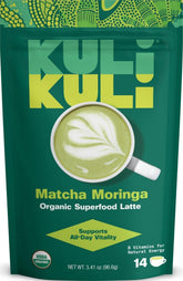 Kuli Kuli frente del empaque mostrando diseño y beneficio orgánico