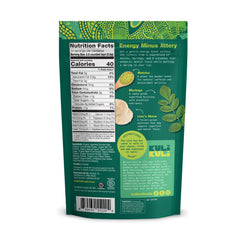 Kuli Kuli polvo en cuchara con textura fina, fácil disolución