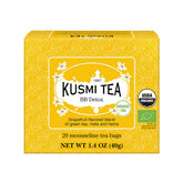 KUSMI TEA caja BB Detox frontal mostrando diseño y 20 saquitos beneficios estéticos