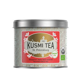 Kusmi Tea lata frontal mostrando diseño y conservación premium