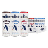 La Colombe pack frontal mostrando las 12 latas y presentación práctica
