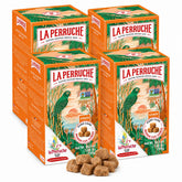 La Perruche caja frontal mostrando pack de 4 cajas reciclables y sabor distintivo